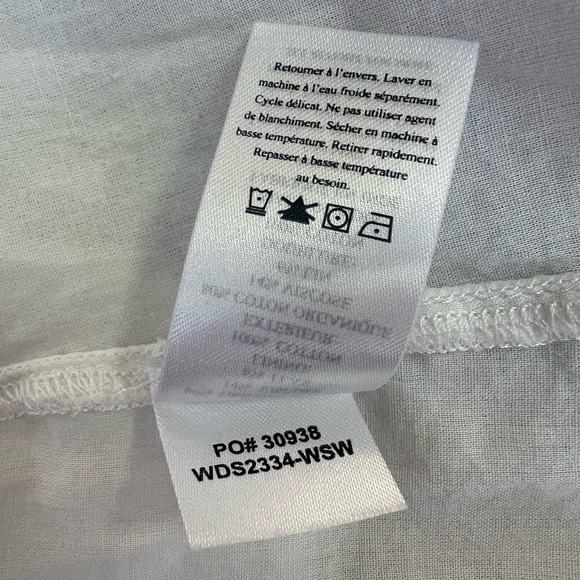 Faherty Annabelle Dress Short Sleeved Cotton Dress Texture Neckline in White, XL - Picture 9 of 12